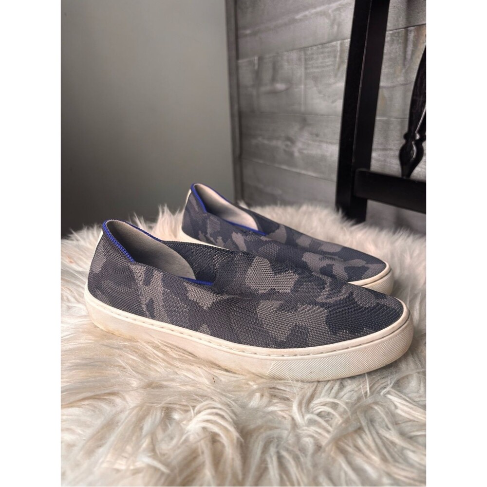 Rothys 7.5 Slip-On Casual Sneakers in Dark Gray Camo original slip on sneakers